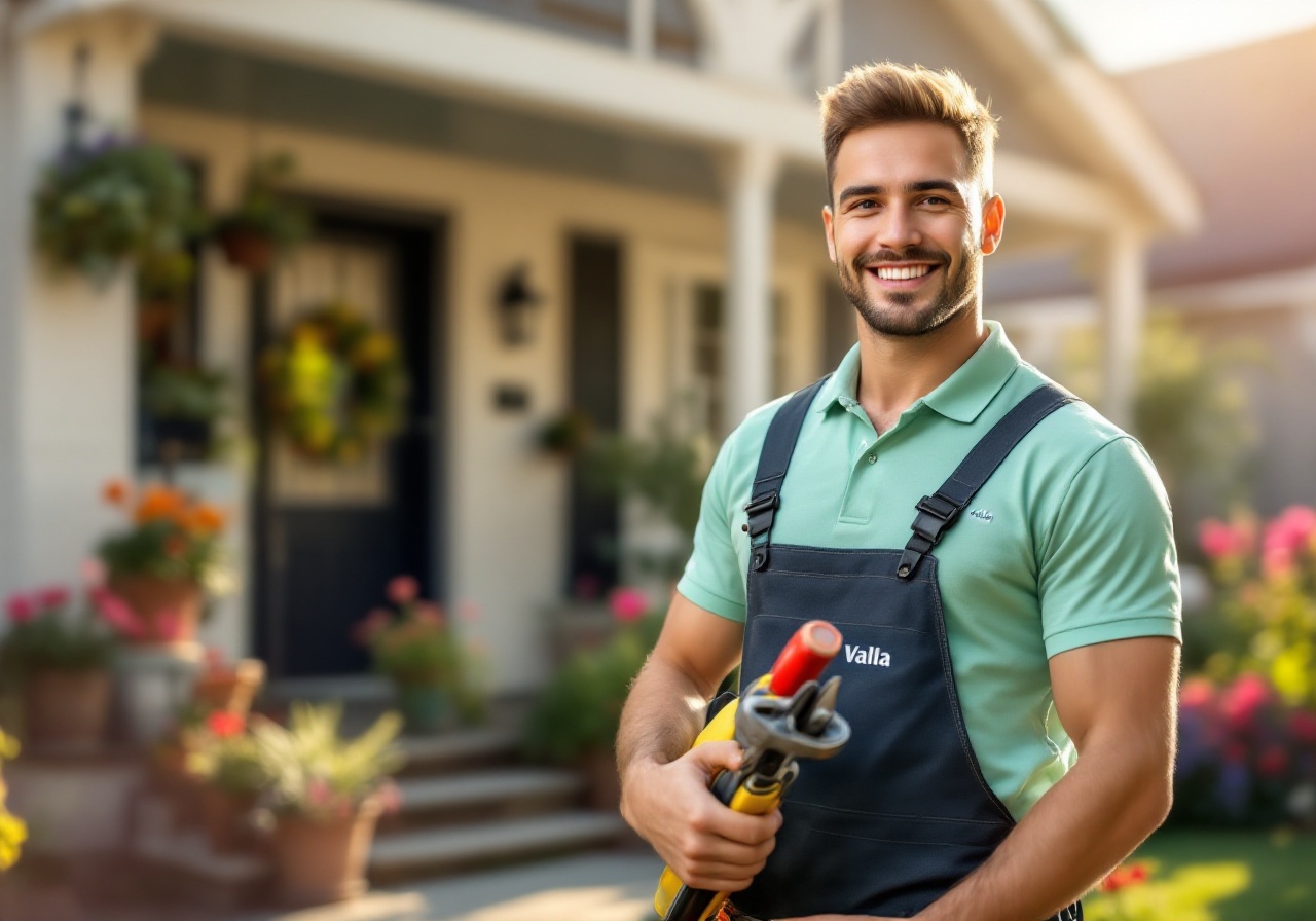 Valla Pro working on a home repair in a residential setting